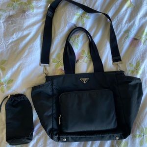 Prada nylon diaper bag